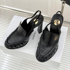 YSL 26WF Le Slingback 10.5cm Black Leather 642955