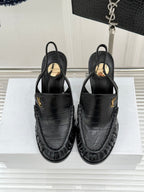 YSL 26WF Le Slingback 10.5cm Black Leather 642955