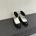 CC 25ss Martin Snow Boots White Black Cowhide & Lambswool 417823