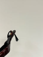 AIMÉE SLINGBACK PUMPS IN WINE RED GLOSSY LAMBSKIN