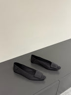 POPPY BALLET FLATS IN BLACK SILK