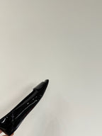 POPPY BALLET FLATS IN BLACK GLOSSY LAMBSKIN