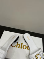 Loewe 25 Bow Metal Buckle Slide White Cowhide