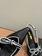 Miu slingback pump black leather
