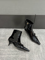 Miu short boots 40mm black patent leather 417985