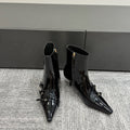 Miu short boots 40mm black patent leather 417985