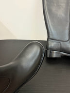 CC 25s Long Flat Chain Knight Boots Black Leather 417840