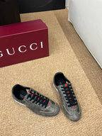 GG 26s Shift Sneakers Black Suede Canvas 691473