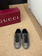 GG 26s Shift Sneakers Black Suede Canvas 691473