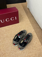 GG 26s Shift Sneakers Black Suede Canvas 691473
