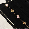 VCA Clover Vintage 5 Motifs Pink Mop Pink Gold Bracelet