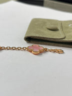 VCA Clover    5 Motifs Pink Mop Pink Gold Bracelet
