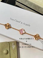 VCA Clover    5 Motifs Pink Mop Pink Gold Bracelet