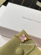VCA Clover    5 Motifs Pink Mop Pink Gold Bracelet