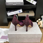 Jimmy 26 Stevie Pump 9cm Burgundy Crystal Leather 681906