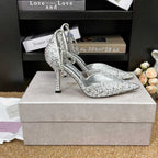 Jimmy 26 Stevie Pump 9cm Sliver Crystal Leather 681907