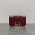 Celine Frame Bag Triomphe Burgundy Calfskin