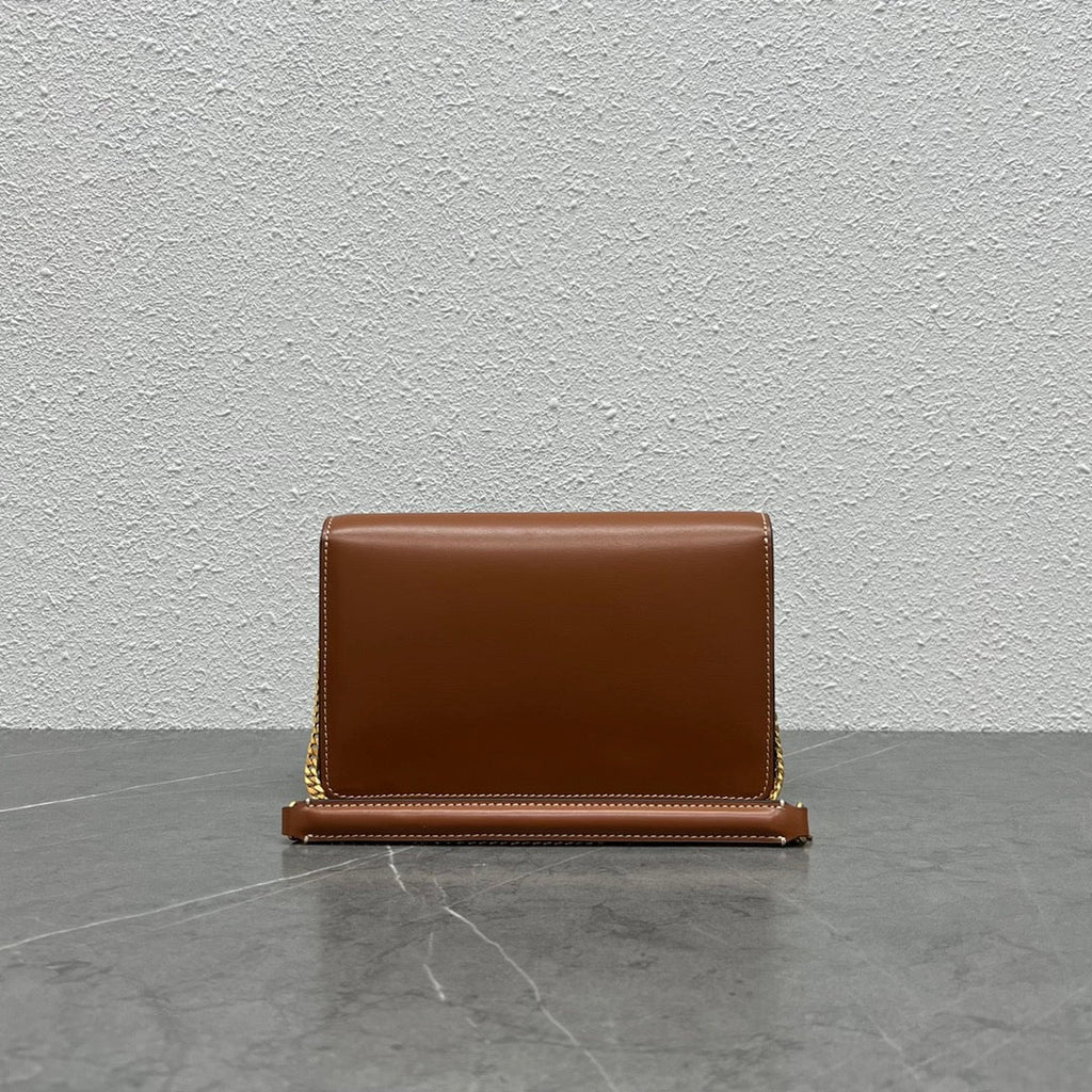Celine WOC Triomphe Brown Cowhide