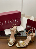 Gucci 2025 Sandal 75mm Gold Sheepskin 225960