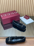 Gucci 26 Ballet Full Black Calfskin Wool 562991