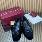 Gucci 26 Ballet Full Black Calfskin Wool 562991