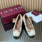 Gucci 26 Ballet Caramel Calfskin Wool 562993