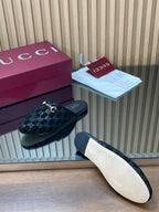 Gucci 25 Horsebit Mule Black GG Suede 563078