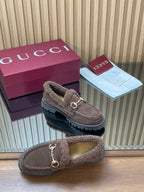 Gucci 2025 Horsebit Loafer Brown Suede Wool 563045
