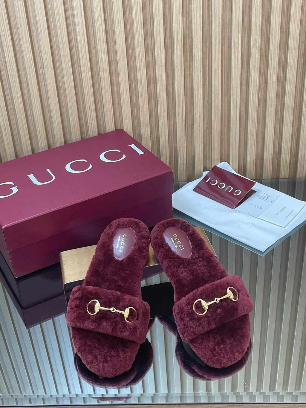 Gucci 2025 Horsebit Slipper Red Wool 562870