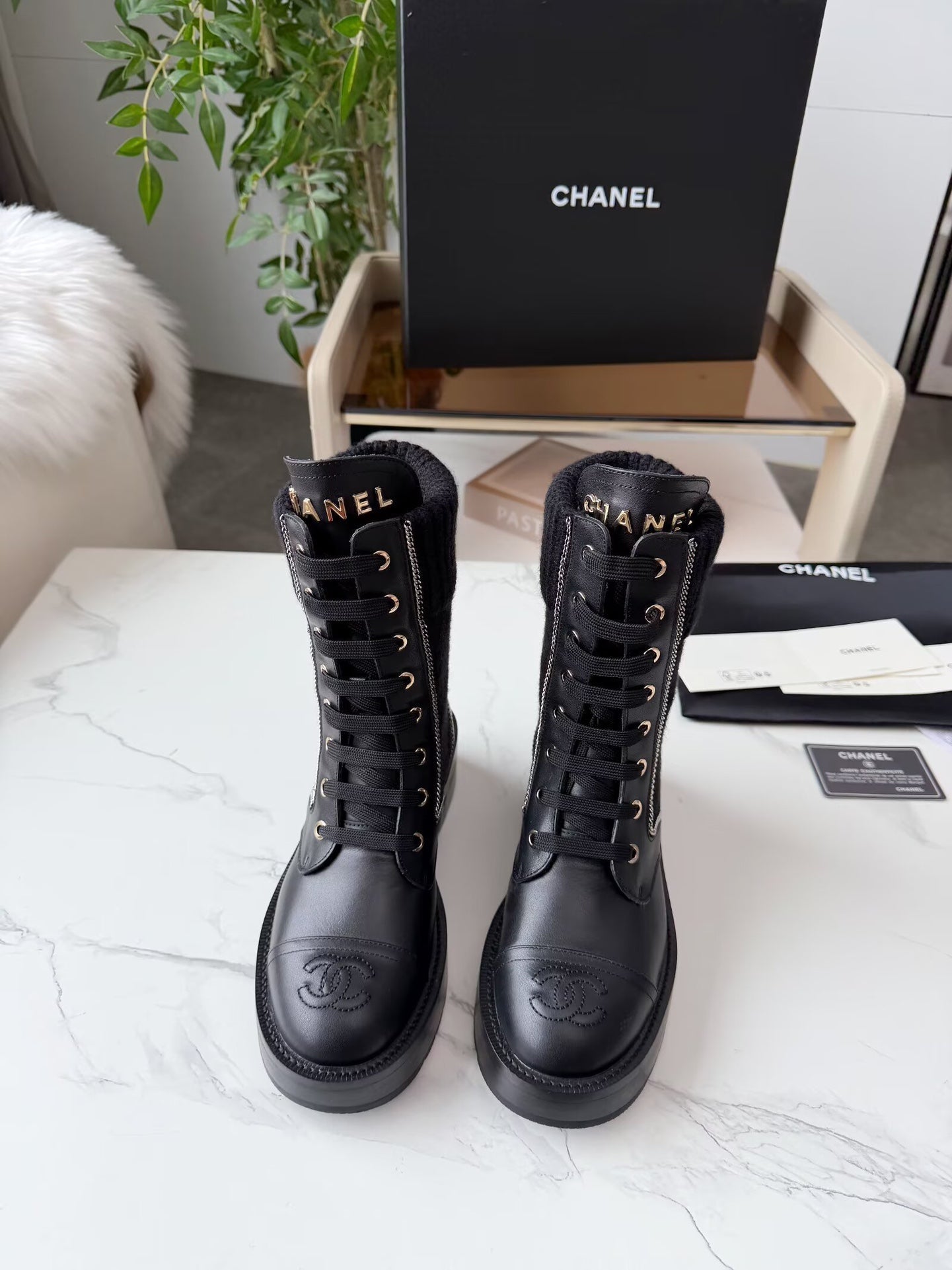 CC 26s Ankle Boot Black Leather Wool