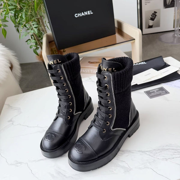 CC 26s Ankle Boot Black Leather Wool