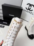 CC 26s Ankle Boot Black White Leather Wool