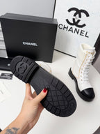CC 26s Ankle Boot Black White Leather Wool