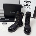 CC 26s Ankle Boot Black Blue Denim Patent Leather