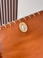 CC Western Jumbo Flap Bag 25cm Light Brown Leather