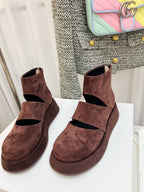 The Row 2025 Boot Coffee Suede Sheepskin 576056