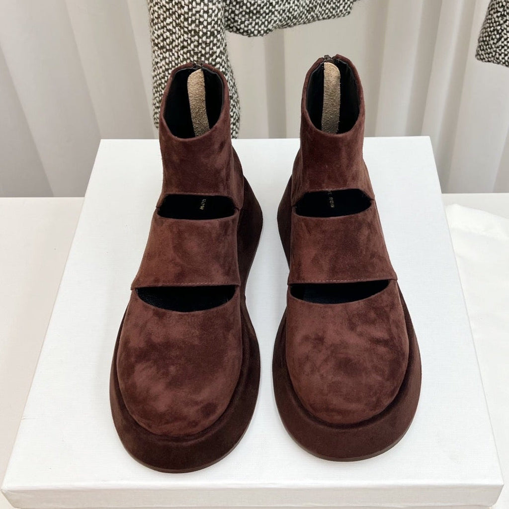 The Row 2025 Boot Coffee Suede Sheepskin 576056