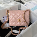 cc 23k 13,5cm rose pink calfskin gold hardware
