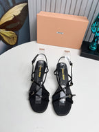 Miu 26s Sandals 5.5cm Black Patent Leather 680448