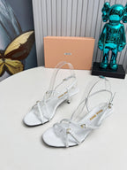 Miu 26s Sandals 5.5cm White Patent Leather 680449