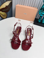 Miu 26s Sandals 5.5cm Burgundy Patent Leather 680450