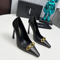 YSL Hermione Pump 11cm Black Sheepskin 680399