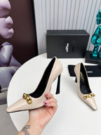 YSL Hermione Pump 11cm Beige Patent Leather 680400