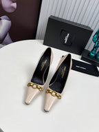 YSL Hermione Pump 11cm Beige Patent Leather 680400