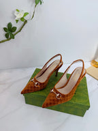 GG 26 Slingback Camel Brown Velvet 592421
