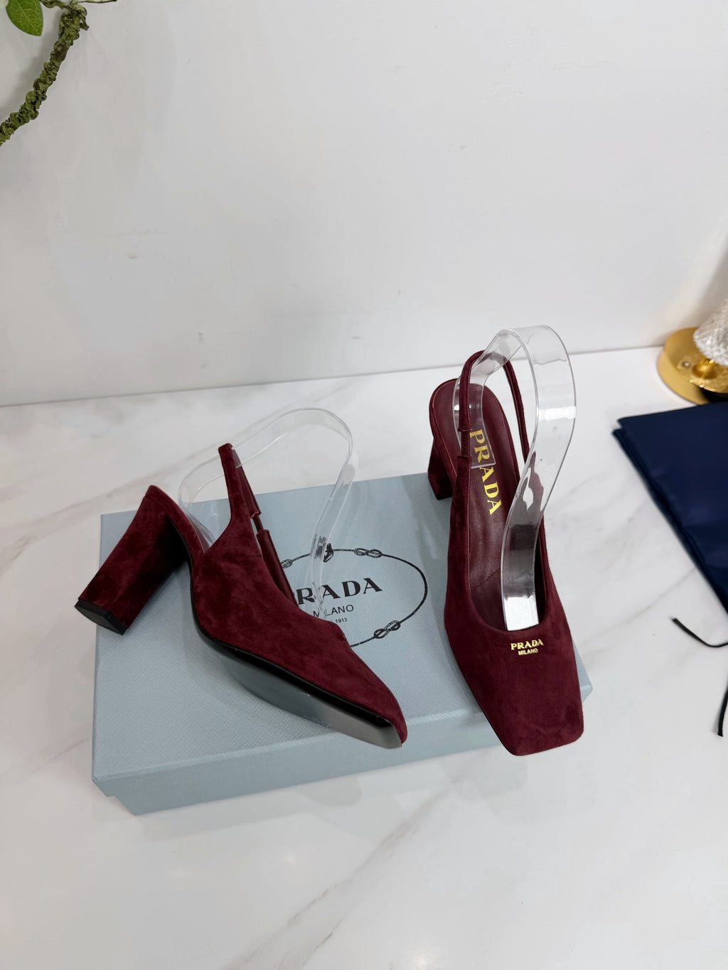 PRA 26SS Slingback 85 Burgundy Suede 592365