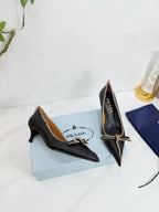 PRA 26SS Pump 55 Black Beige Cowhide 592405