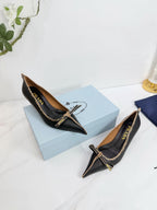PRA 26SS Pump 55 Black Beige Cowhide 592405