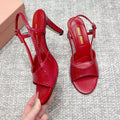 Miu 26s Heeled Sandals 8.5cm Red Snakeskin Texture 680491