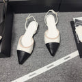 CC 26s Slingback Pointed Black White Leather 681975